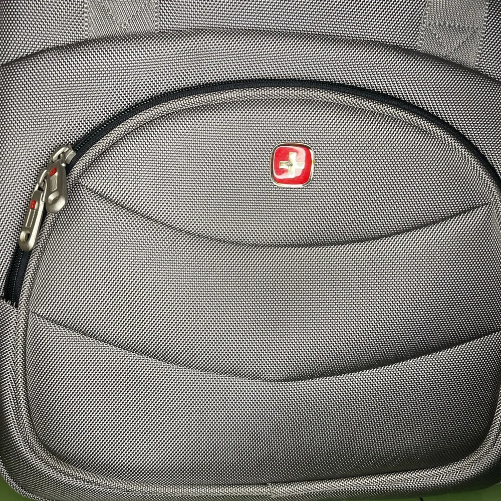 Swiss Gear Gray Briefcase Messenger Shoulder Bag Nylon Work School Carry On - Picture 2 of 7